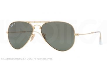 Image of Ray-Ban Folding Aviator RB3479 Sunglasses 001/58-5814 - Arista Frame, Crystal Green Lenses