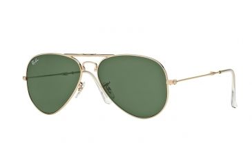 Image of Ray-Ban Folding Aviator RB3479 Sunglasses 001-58 - Arista Frame, Crystal Green Lenses