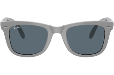 Image of Ray-Ban Folding Wayfarer Classic Sunglasses, Blue Lenses, Gray, 50, RB4105-6577R5-50