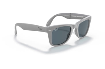 Image of Ray-Ban Folding Wayfarer Classic Sunglasses, Blue Lenses, Gray, 50, RB4105-6577R5-50