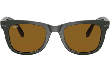 Image of Ray-Ban Folding Wayfarer Classic Sunglasses, Brown Lenses, Military, 50, RB4105-657533-50