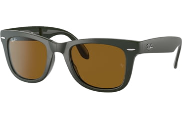 Image of Ray-Ban Folding Wayfarer Classic Sunglasses, Brown Lenses, Military, 50, RB4105-657533-50