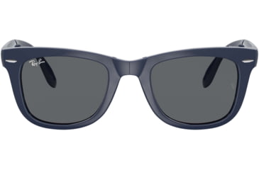 Image of Ray-Ban Folding Wayfarer Classic Sunglasses, Dark Grey Lenses, Blue, 50, RB4105-6197B1-50