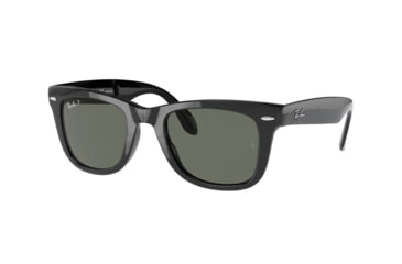 Image of Ray-Ban Folding Wayfarer Sunglasses RB4105 601/58-5400 - Black Frame, Crystal Green Lenses