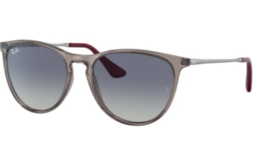 Image of Ray-Ban Junior Erika RJ9060S Sunglasses, Grey Gradient Blue Lenses, Transparent Grey, 50, RJ9060S-71094L-50