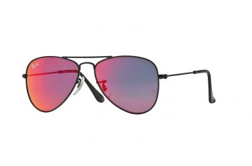 Image of Ray-Ban Junior Sunglasses RJ9506S for Kids 201/6Q-50 - Matte Black Frame, Red Multilayer Lenses
