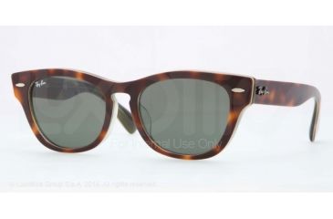 Image of Ray-Ban LARAMIE F RB4169F Sunglasses 1073-53 - Top Havana On Texture Green Frame, Green Lenses