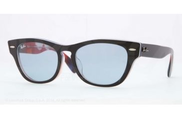 Image of Ray-Ban LARAMIE F RB4169F Sunglasses 107862-53 - Top Black On Blue Frame, Crystal Sky Blue Lenses