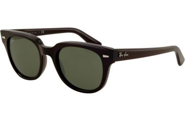 Image of Ray-Ban METEOR RB4168 Sunglasses 601-5020 - Shiny Black Frame, Crystal Green Lenses