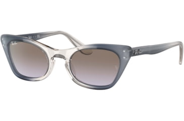 Image of Ray-Ban Miss Burbank RJ9099S Sunglasses, Lilac Gradient Grey Lenses, Transparent Blue, 43, RJ9099S-71054Q-43