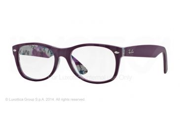 Image of Ray-Ban New Wayfarer Eyeglasses RX5184 with Rx Prescription Lenses 5408-52 - Top Violet On Texture Frame
