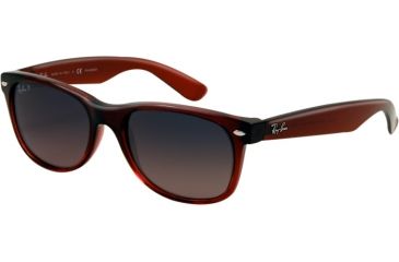 Image of Ray-Ban New Wayfarer Prescription Sunglasses RB2132 RB2132-843-77-5218 - Lens Diameter: 52 mm, Frame Color: Brown Gradient On Antique