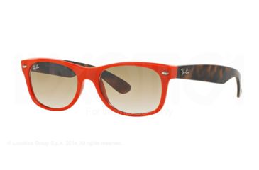 Image of Ray-Ban New Wayfarer Prescription Sunglasses RB2132 RB2132-815-51-52 - Lens Diameter 52 mm, Frame Color Orange