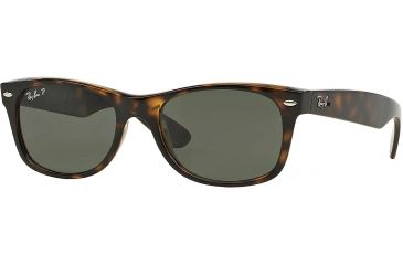 Image of Ray-Ban New Wayfarer Sunglasses, 52mm, Tortoise Frm, Green Crystal Lens, Polrizd 902-58-5218