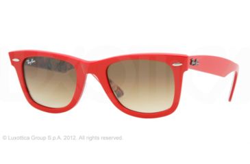 Image of Ray-Ban RB2140 Progressive Sunglasses - Buttons Pins Top Red Crystal Brown Gradient Frame / 50 mm Prescription Lenses, 105151-5022