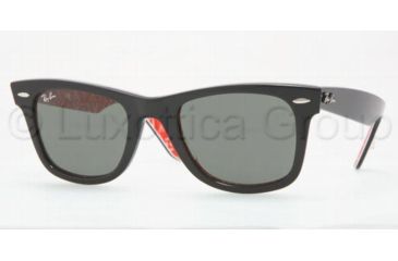Image of Ray-Ban Original Wayfarer RB2140 Sunglasses with No-Line Progressive Rx Prescription Lenses RB2140-101658-5022 - Lens Diameter: 50 mm, Frame Color: Top Black / Red / White