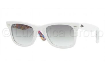 Image of Ray-Ban Original Wayfarer RB2140 Sunglasses with No-Line Progressive Rx Prescription Lenses RB2140-105032-5022 - Lens Diameter: 50 mm, Frame Color: Buttons Pins Top White