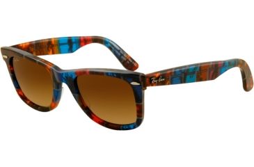 Image of Ray-Ban Original Wayfarer RB2140 Sunglasses with No-Line Progressive Rx Prescription Lenses RB2140-110885-5022 - Lens Diameter 50 mm, Frame Color Havana/Blue Orange/Brown