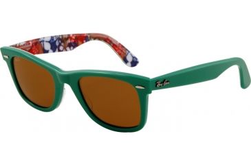 Image of Ray-Ban Original Wayfarer Sunglasses RB2140, Top Green on Texture S Frame, Crystal Brown Lenses, 1140-5022