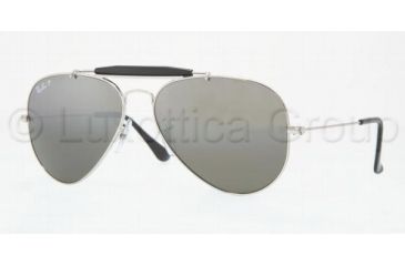 Image of Ray-Ban Outdoorsman II Rainbow Sunglasses RB3407 003/K3-5514 - Shiny Silver Cr.polar Gray Mirror Silver
