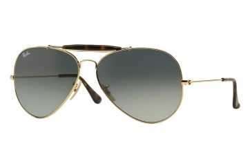 Image of Ray-Ban Outdoorsman II Sunglasses RB3029 181/71-62 - Gold Frame, Light Grey Gradient Dark Grey Lenses