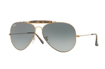 Image of Ray-Ban Outdoorsman II Sunglasses RB3029 197/71-62 - Shiny Bronze Frame, Light Grey Gradient Dark Grey Lenses