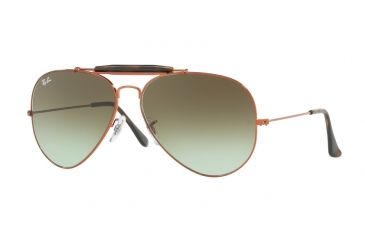 Image of Ray-Ban Outdoorsman II Sunglasses RB3029 9002A6-62 - Shiny Medium Bronze Frame, Green Gradient Brown Lenses