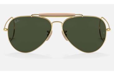 Image of Ray-Ban Outdoorsman Sunglasses, Gold Frame, G-15 Green Lens, 58, RB3030-W3402-58
