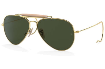 Image of Ray-Ban Outdoorsman Sunglasses, Gold Frame, G-15 Green Lens, 58, RB3030-W3402-58