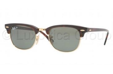 Image of Ray-Ban RB 2156 Sunglasses Styles - Red Havana Frame / Crystal Green Polarized Lenses, 990-58-4921