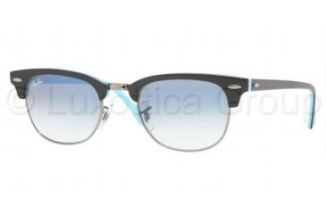Image of Ray-Ban RB 2156 Sunglasses Styles - Top Black On Dark Azure Frame / Crystal Gradient Light Blue Lenses, 10113F-4921