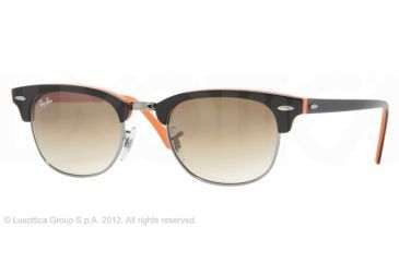 Image of Ray-Ban RB 2156 Sunglasses, Top Black On Dark Orange Frame / Crystal Bron Gradient-Blue Lenses, 101251-4921