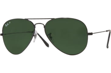 Image of Ray-Ban RB 3025 Sunglasses, Black Frame / Crystal Green 62 mm Lenses, 002-6214
