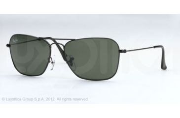 Image of Ray-Ban RB 3136 Sunglasses, Matte Black Frame / Crystal Green 55 mm Lenses, 006-5515