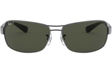 Image of Ray-Ban RB 3379 Sunglasses Styles - Gunmetal Frame / Crystal Green Polarized Lenses, 004-58-6415