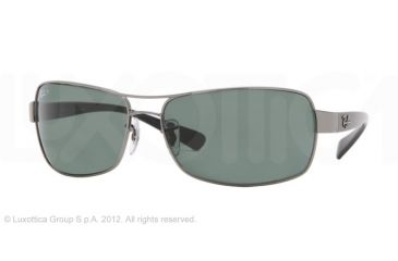 Image of Ray-Ban RB 3379 Sunglasses Styles - Gunmetal Frame / Crystal Green Polarized Lenses, 004-58-6415