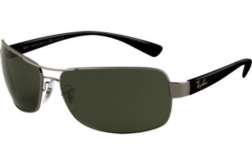 Image of Ray-Ban RB 3379 Sunglasses Styles - Gunmetal Frame / Crystal Green Polarized Lenses, 004-58-6415