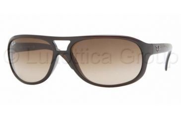 Image of Ray-Ban RB4124 Bifocal Sunglasses - Dark Brown Frame / 63 mm Prescription Lenses, 714-13-6316