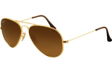Image of Ray-Ban RB 8041 Sunglasses, Shiny Gold Frame / Polarized Brown Gradient 58 mm Lenses, 001-M2-5814