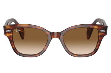 Image of Ray-Ban RB0880SF Sunglasses, Striped Havana Frame, Clear Gradient Brown Lens, Asian Fit, 53, RB0880SF-954-51-53