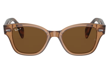 Image of Ray-Ban RB0880SF Sunglasses, Transparent Brown Frame, Brown Polarized Lens, Asian Fit, 53, RB0880SF-664057-53