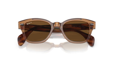Image of Ray-Ban RB0880SF Sunglasses, Transparent Brown Frame, Brown Polarized Lens, Asian Fit, 53, RB0880SF-664057-53