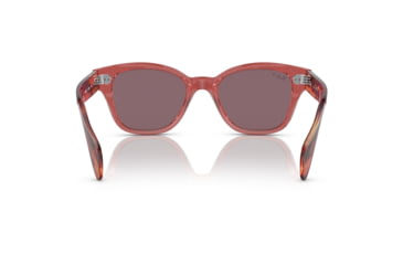 Image of Ray-Ban RB0880SF Sunglasses, Transparent Pink Frame, Dark Violet Polarized Lens, Asian Fit, 53, RB0880SF-6639AF-53