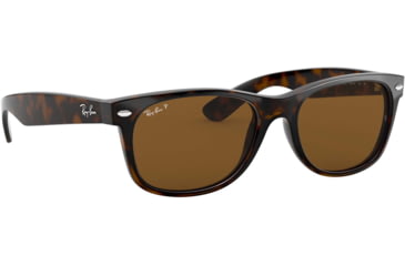 Image of Ray-Ban RB2132 New Wayfarer Sunglasses, Tortoise Frame, Crystal Brown Polarized Lenses, 902/57-55