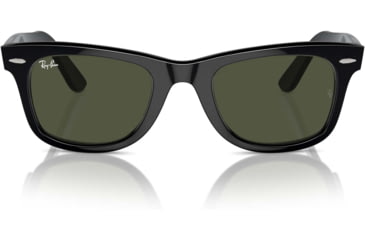 Image of Ray-Ban RB2140 Original Wayfarer Sunglasses, Black Crystal Green Frame, 54mm Lens, 901-5418
