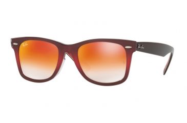 Image of Ray-Ban RB2140F Single Vision Prescription Sunglasses RB2140F-12004W-52 - Lens Diameter 52 mm, Frame Color Top Grad Pink On Brown