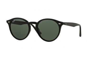 Image of Ray-Ban RB2180F Sunglasses 601/71-49 - Black Frame, Green Lenses