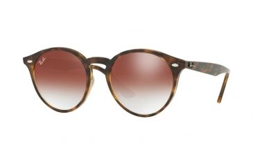 Image of Ray-Ban RB2180F Sunglasses 710/V0-49 - Havana Frame, Gradient Red Mirror Red Lenses