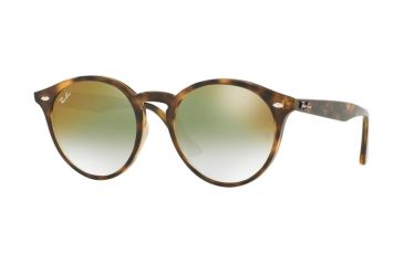 Image of Ray-Ban RB2180F Sunglasses 710/W0-49 - Havana Frame, Gradient Green Mirror Red Lenses