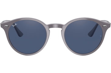 Image of Ray-Ban RB2180F Sunglasses - Womens, Dark Blue Lenses, Grey, 49, RB2180F-657780-49